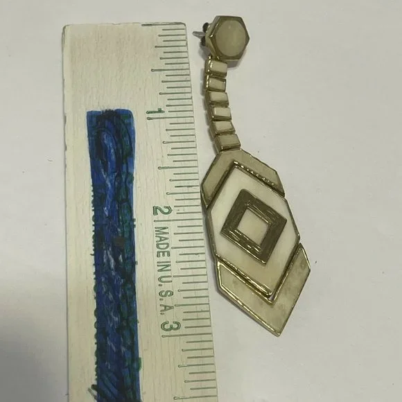 Akola gold tone horn drop Dangle statement earrings Elegant Boho Chevron - Picture 8 of 9